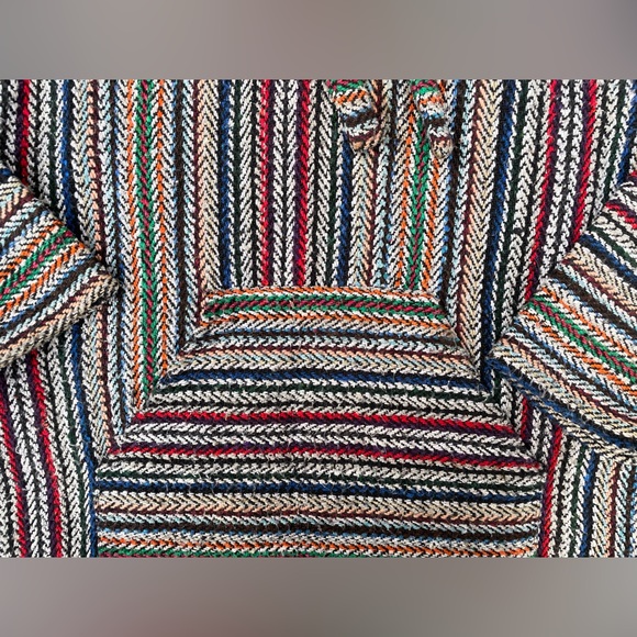 Vintage Confecciones Artilana Poncho Drug Rug Hoodie 🔥 Unisex Adult Size Small - Picture 3 of 6